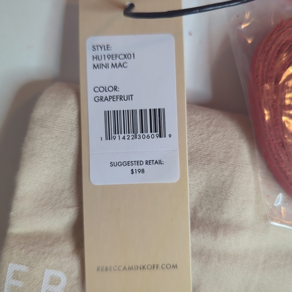Rebecca Minkoff Mini Mac Crossbody Bag Grapefruit Silv Tone Hardware Fringe NWT - Picture 5 of 5